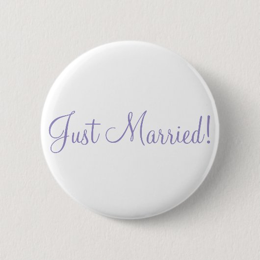 Nur verheiratet! Violet Tulip Wedding Buttons (Vorderseite)