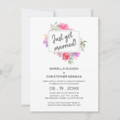 Nur verheiratet Wassercolor Bouquet Empfang Einladung (Vorderseite)