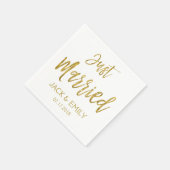 Nur verheiratet White and Gold Foil Napkins Serviette (Ecke)