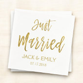 Nur verheiratet White and Gold Foil Napkins Serviette