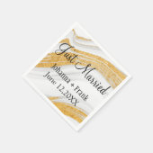 Nur verheiratet White und Gold Agate Serviette (Ecke)