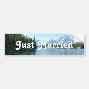 Nur verheiratet wilde Natur Grand Teton Autoaufkleber