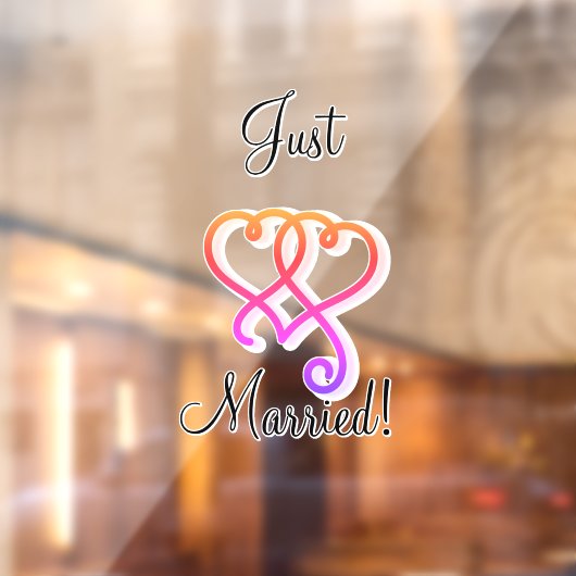 Nur verheiratet zwei miteinander verbundene Wirble Fensteraufkleber (Blatt 2)