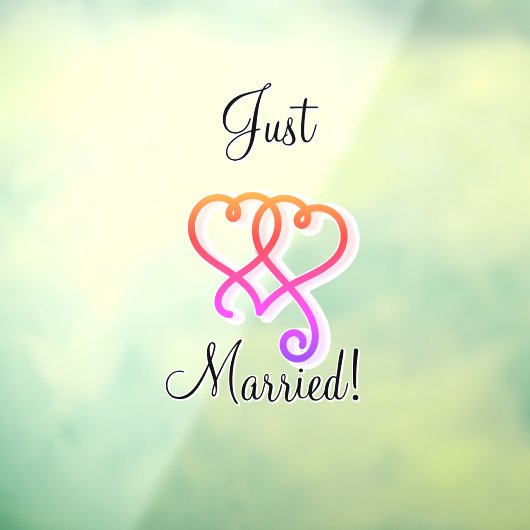 Nur verheiratet zwei miteinander verbundene Wirble Fensteraufkleber (Blatt 3)