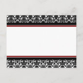 Nur verheiratete Ankündigung Postkarten Red Damask (Rückseite)