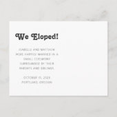 Nur verheiratete benutzerdefinierte Nachricht Wir Ankündigungspostkarte (Rückseite)