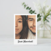 Nur verheiratete benutzerdefinierte Nachricht Wir  Ankündigungspostkarte (Stehend Vorderseite)