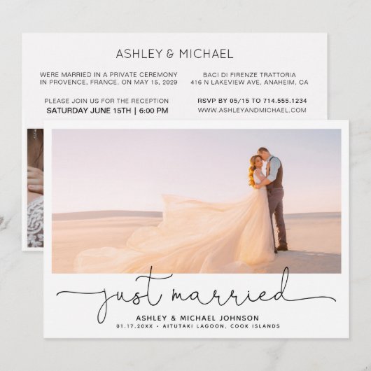 Nur verheiratete Eloption 4 Foto Empfang Einladung (Vorne/Hinten)