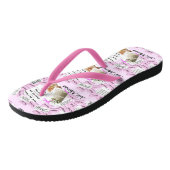 Nur verheiratete Flip Flops aus Rosa und Weiß Badesandalen (Schrägansicht)