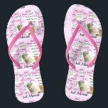 Nur verheiratete Flip Flops aus Rosa und Weiß Badesandalen<br><div class="desc">Brides Hochzeit nur verheiratet Pink & White Flitterwochen Flip Flops. Geben Sie den Namen der Braut und Bräutigam oder Hochzeitstag.</div>