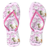 Nur verheiratete Flip Flops aus Rosa und Weiß Badesandalen (Fußbett)