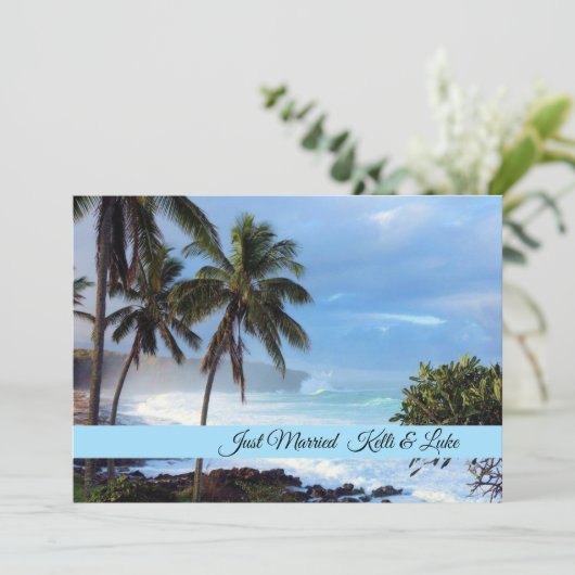 Nur verheiratete Fotokarte Ankündigung (Stehend Vorderseite)