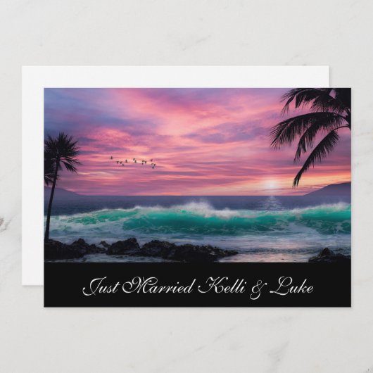 Nur verheiratete Fotokarte Ankündigung (Vorne/Hinten)