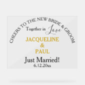 Nur verheiratete goldene Farbnamen löschen Acrylschild (Vorderseite)