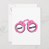Nur verheiratete Handschellen Ankündigungspostkarte (Vorne/Hinten)