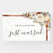 Nur verheiratete Hochzeit im Herbst Auto Dekoratio Banner (Horizontal)