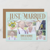 Nur verheiratete Hochzeitsankündigung - Blau Einladung (Vorne/Hinten)