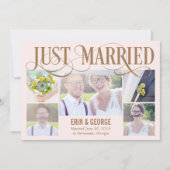 Nur verheiratete Hochzeitsankündigung - Rosa Einladung (Vorderseite)