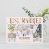 Nur verheiratete Hochzeitsankündigung - Rosa Einladung (Stehend Vorderseite)