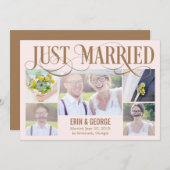 Nur verheiratete Hochzeitsankündigung - Rosa Einladung (Vorne/Hinten)