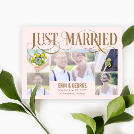 Nur verheiratete Hochzeitsankündigung - Rosa Einladung