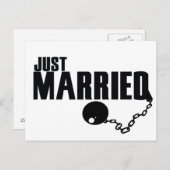 Nur verheiratete Kugel und Kette Ankündigungspostkarte (Vorne/Hinten)