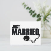 Nur verheiratete Kugel und Kette Ankündigungspostkarte (Stehend Vorderseite)