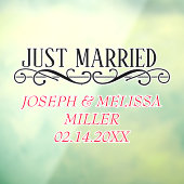 Nur verheiratete neu verheiratete Namen Autofenste Fensteraufkleber (Blatt 3)