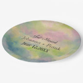 Nur verheiratete Pastelle Pappteller (Schrägansicht)