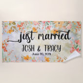 Nur verheiratete personalisierte Namen Strandtuch (Vorderseite)