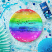 Nur verheiratete Regenbogenfarben Pappteller (Party)