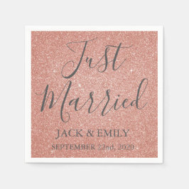 Nur verheiratete Rose Gold Blush Pink Napkins Serviette