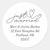 Nur verheiratete Rücksendeadresse Runder Aufkleber (Vorderseite)