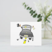 Nur verheiratetes Auto Ankündigungspostkarte (Stehend Vorderseite)