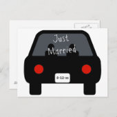 Nur verheiratetes Auto Ankündigungspostkarte (Vorne/Hinten)