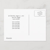 Nur verheiratetes Auto Ankündigungspostkarte (Rückseite)