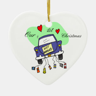 Nur verheiratetes Auto Keramik Ornament