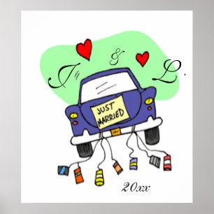 Nur verheiratetes Auto Poster