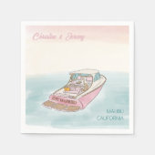 Nur verheiratetes Boot für Hochzeit Serviette (Vorderseite)