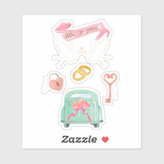 Nur verheiratetes Scrapbooking-Formular Aufkleber (Blatt)