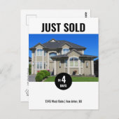 Nur verkauftes Logo Real Anwesen Marketing Postkarte (Vorne/Hinten)