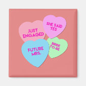 Nur Verlobt Candy Hearts Magnet (Vorne)