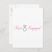 Nur Verlobt (Ring der Diamond-Verlobung) Ankündigungspostkarte (Vorne/Hinten)