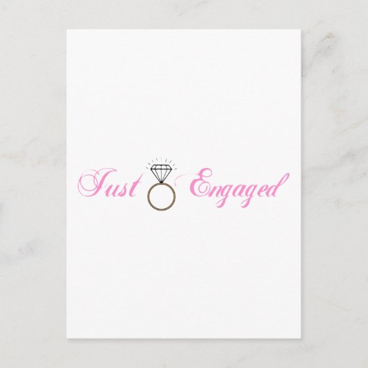 Nur Verlobt (Ring der Diamond-Verlobung) Ankündigungspostkarte (Vorderseite)