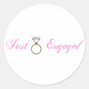 Nur Verlobt (Ring der Diamond-Verlobung) Runder Aufkleber