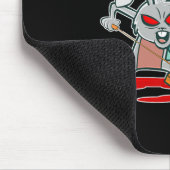 Nur Verrückte Hier Funny Rabbit mit Chainsaw Gesch Mousepad (Ecke)