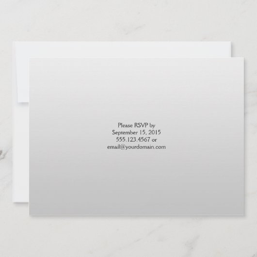 Nur verzierter Aquamariner Blau- und Silberblauer  Einladung (Rückseite)