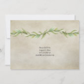 Nur Vintag Laurel Wreath Banner Empfang Einladung (Rückseite)