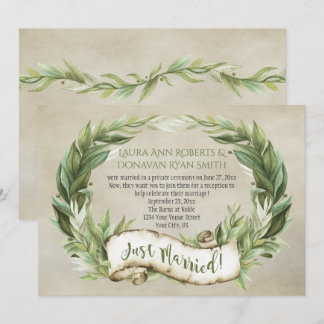 Nur Vintag Laurel Wreath Banner Empfang Einladung