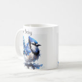 Nur Vogelbeobachtung Blue Jay Kaffeetasse (Vorderseite Links)